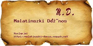 Malatinszki Dános névjegykártya